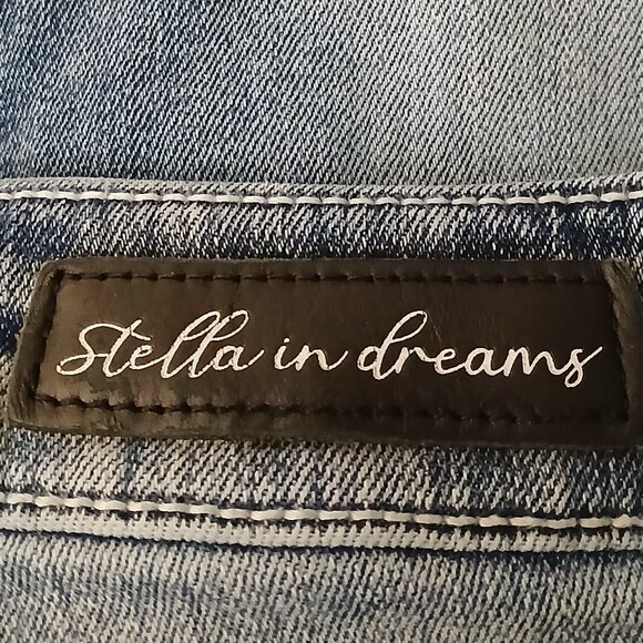 Stella In Dreams Jeans 5 27 Mid Rise Boot Cut Embellished Blue Denim Stretch - Picture 8 of 11